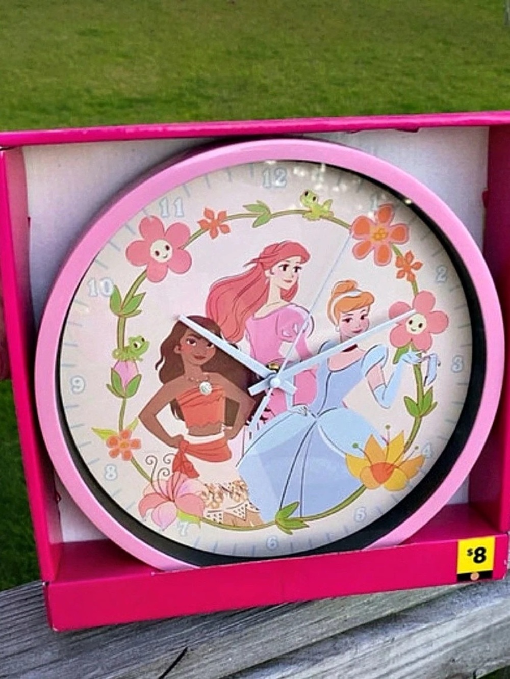 Disney Princess Pink & White Wall Clock